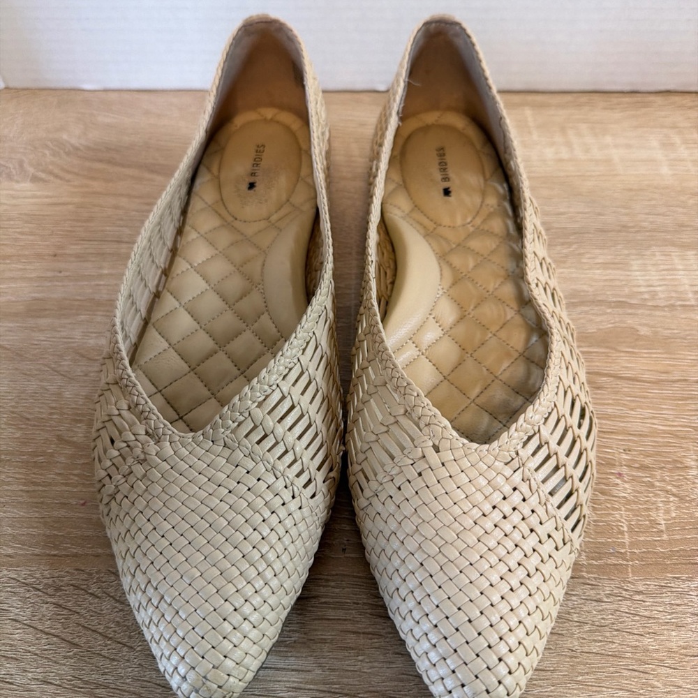 BIRDIES The Goldfinch Flats – Women’s Size 10 – Dawn Woven Slip-On Pointed Toe